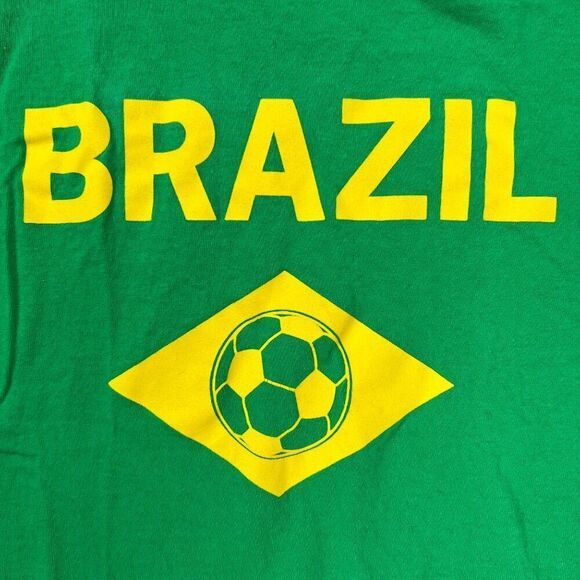 Vintage 90s Streetwear Green Indie Brazil Football Soccer Graphic T-Shirt / S - Picture 6 of 8